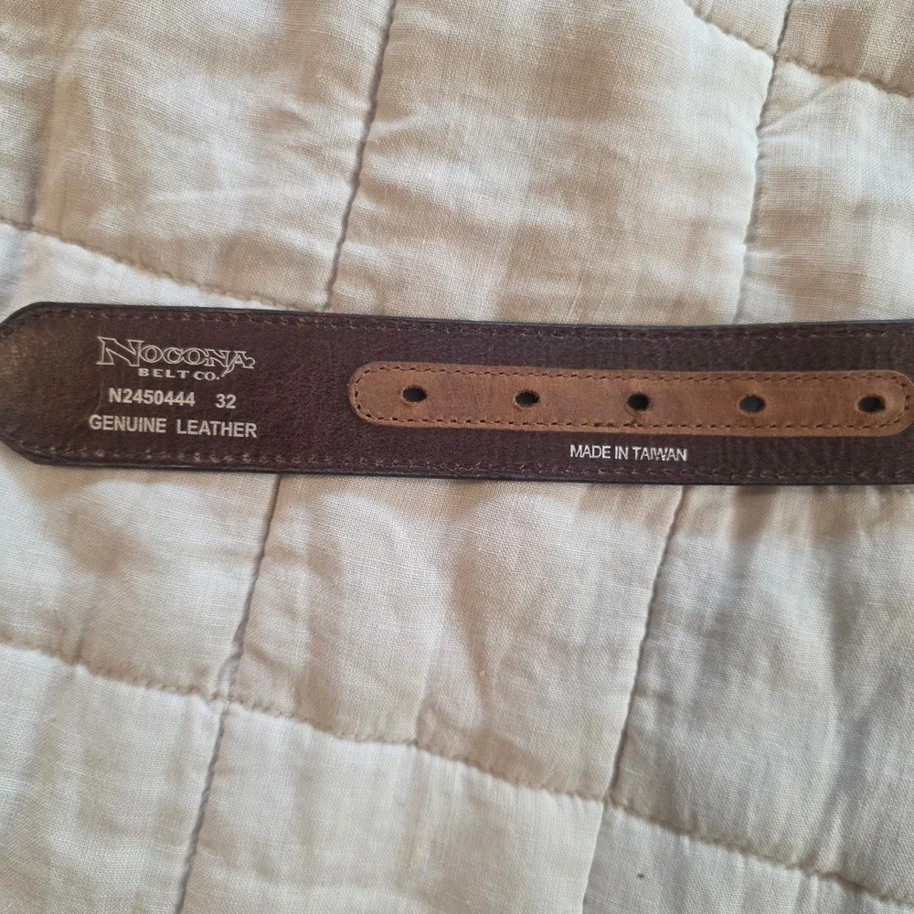 Nocona Leather Belt Mens 32 Tan Excellent Stitched Western Cowboy N2450444